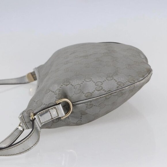 GUCCI GG Canvas Newbrit Shoulder Bag Silver Gold 169998 Auth 146706 - Picture 6 of 16